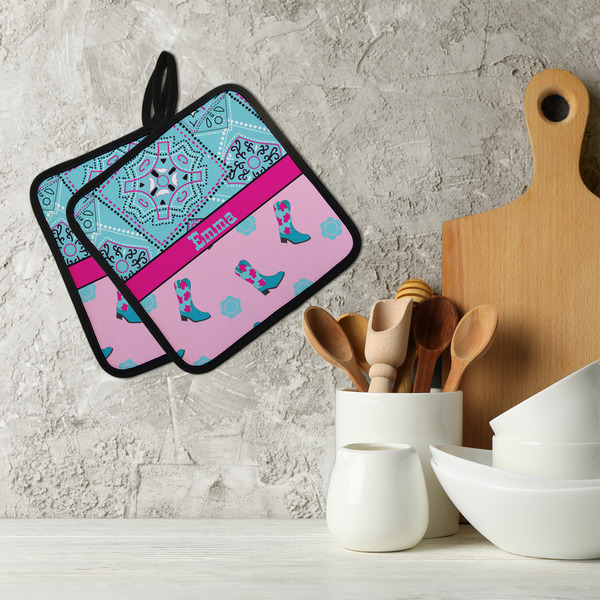 Cowgirl Neoprene Pot Holder - Set of 2  LIFESTYLE