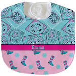 Cowgirl Velour Baby Bib w/ Name or Text
