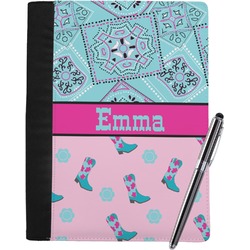 Cowgirl Notebook Padfolio - Large w/ Name or Text