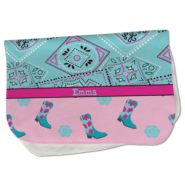 Custom Cowgirl Burp Cloth - Fleece w/ Name or Text