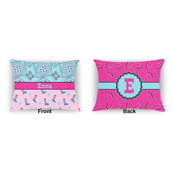 Cowgirl  Outdoor Rectangular Throw Pillow (Front and Back)