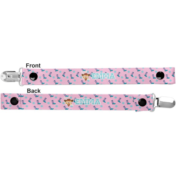 Cowgirl Pacifier Clip - Front and Back