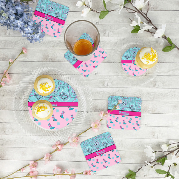 Cowgirl Paper Coasters - In Context