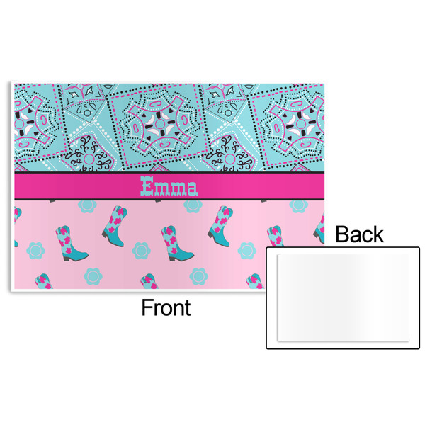 Cowgirl Disposable Paper Placemat - Front & Back