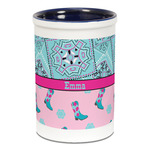 Cowgirl Ceramic Pencil Holders - Blue