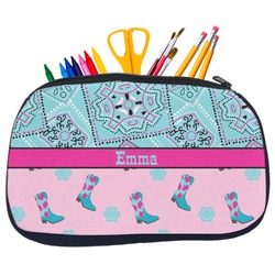 Cowgirl Neoprene Pencil Case - Medium w/ Name or Text