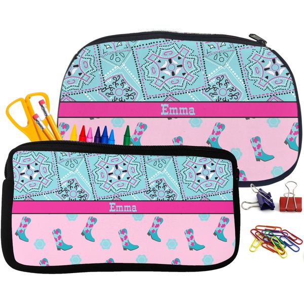 Cowgirl Pencil / School Supplies Bags Small and Medium