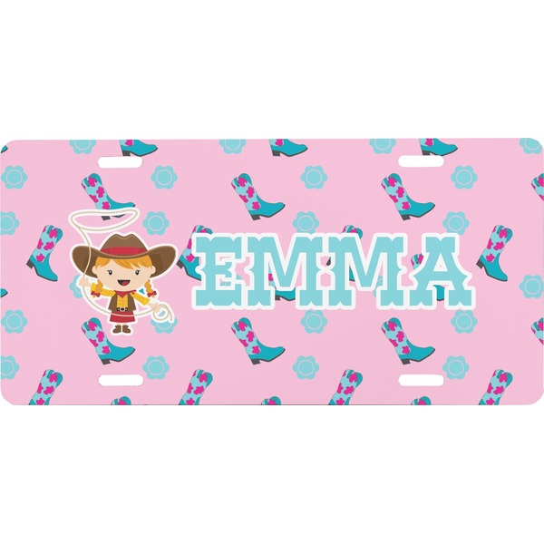 Custom Cowgirl Front License Plate (Personalized)