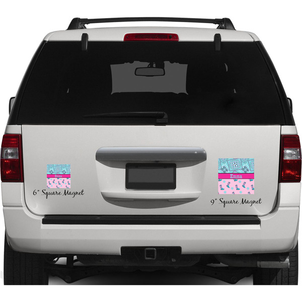 Cowgirl Personalized Square Car Magnets on Ford Explorer