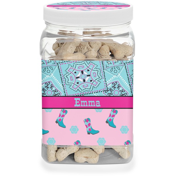 Custom Cowgirl Dog Treat Jar (Personalized)
