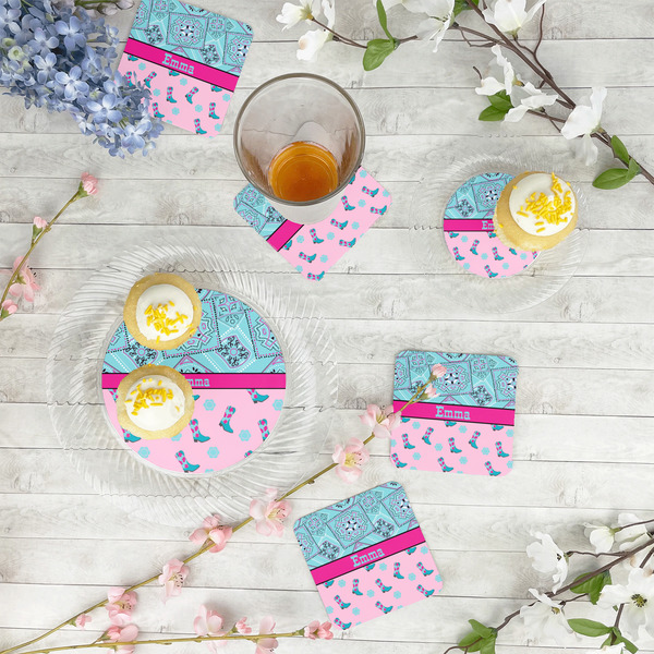 Cowgirl Plastic Party Appetizer & Dessert Plates - In Context