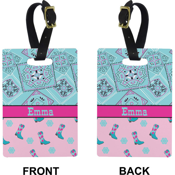Cowgirl Rectangle Luggage Tag (Front + Back)