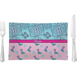 Cowgirl Rectangular Glass Lunch / Dinner Plate - Single or Set (Personalized)