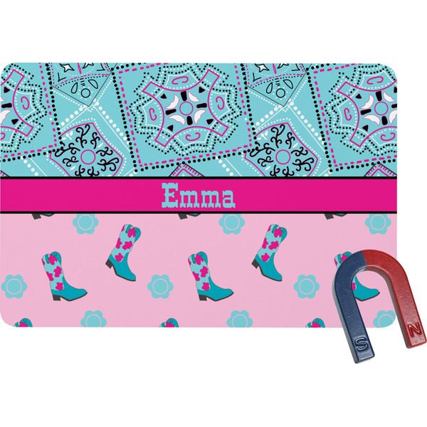 Custom Cowgirl Rectangular Fridge Magnet (Personalized)