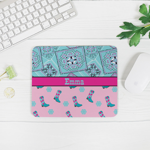 Cowgirl Rectangular Mouse Pad - LIFESTYLE 2