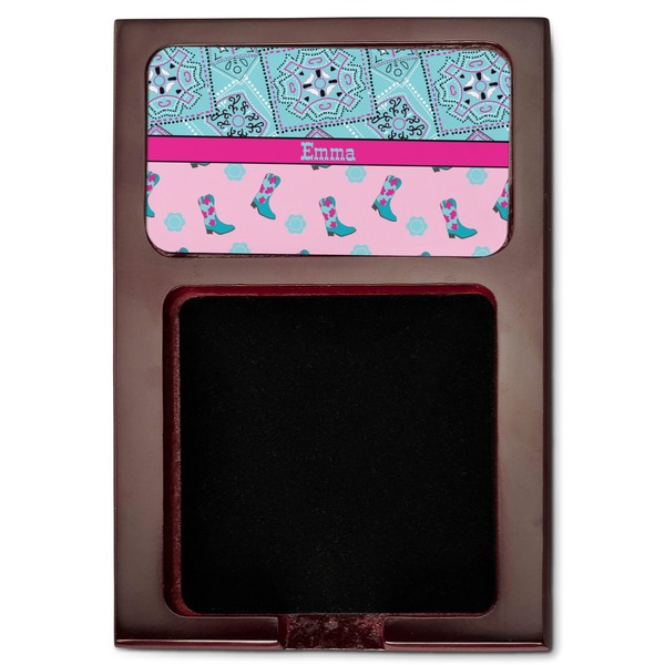 Cowgirl Red Mahogany Sticky Note Holder - Flat