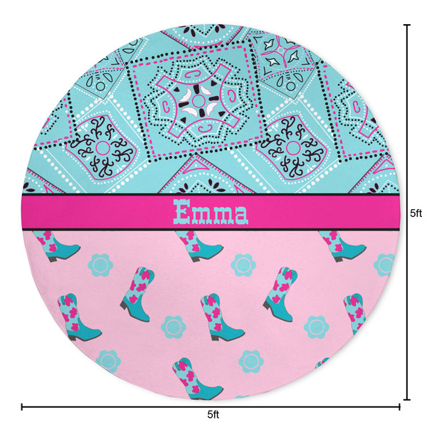 Cowgirl Round Area Rug - Size