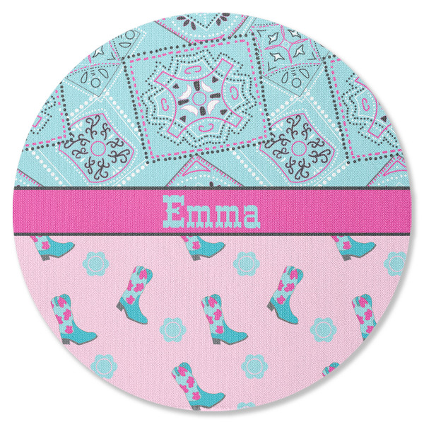 Cowgirl Round Coaster Rubber Back - Single
