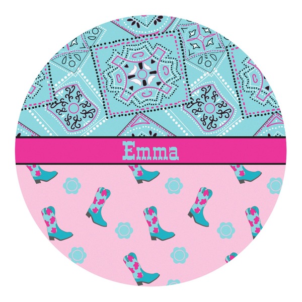 Custom Cowgirl Round Decal - Small (Personalized)