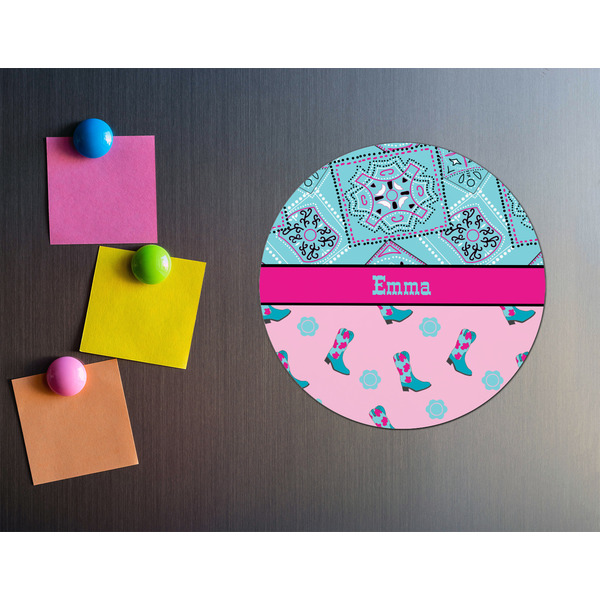 Cowgirl Round Fridge Magnet - LIFESTYLE