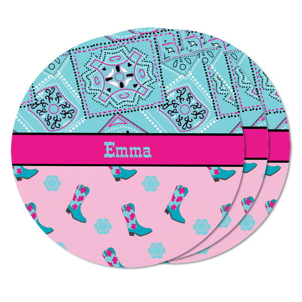 Cowgirl Round Fridge Magnet - THREE