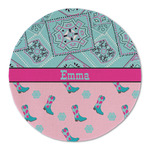Cowgirl Round Linen Placemat (Personalized)