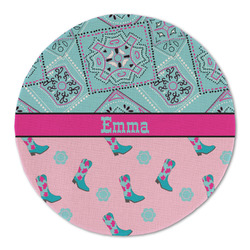 Cowgirl Round Linen Placemat (Personalized)