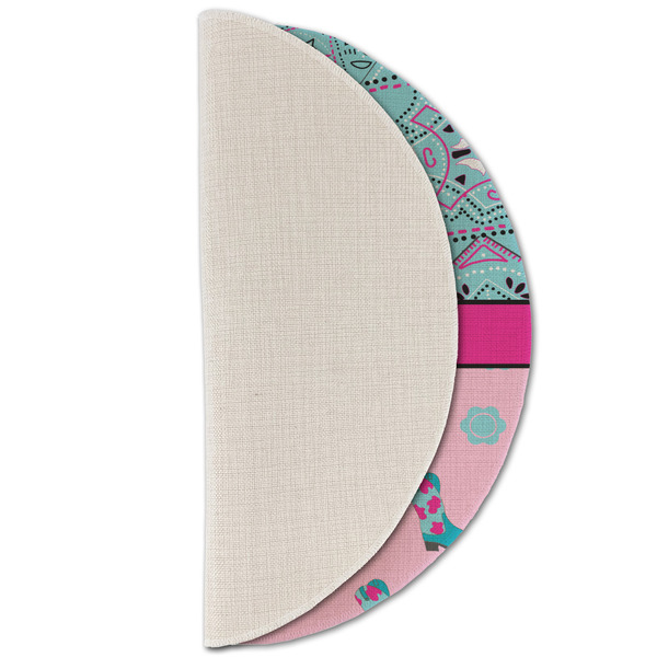 Cowgirl Round Linen Placemats - HALF FOLDED (single sided)