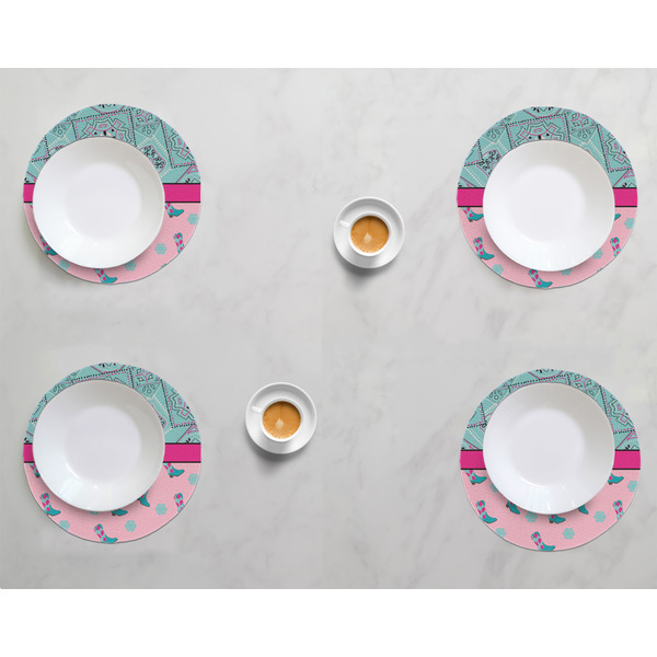 Cowgirl Round Linen Placemats - LIFESTYLE (set of 4)