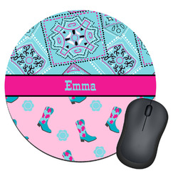 Cowgirl Round Mouse Pad (Personalized)