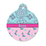 Cowgirl Round Pet ID Tag - Small (Personalized)