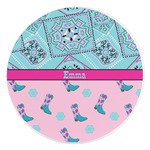 Cowgirl Round Stone Trivet (Personalized)