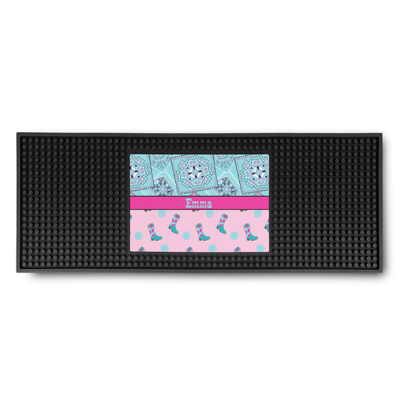 Custom Cowgirl Rubber Bar Mat (Personalized)