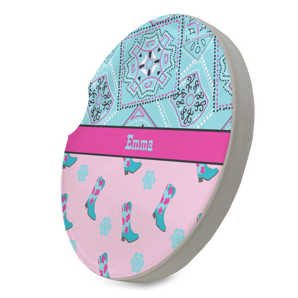 Cowgirl Sandstone Car Coaster - STANDING ANGLE