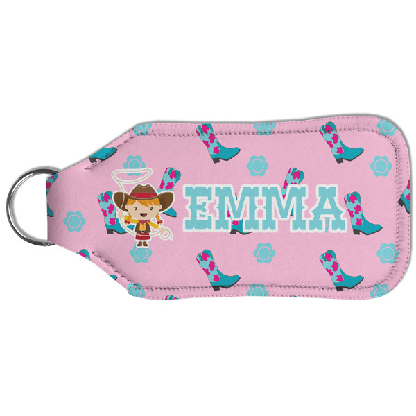 Cowgirl Sanitizer Holder Keychain - Large (Back)