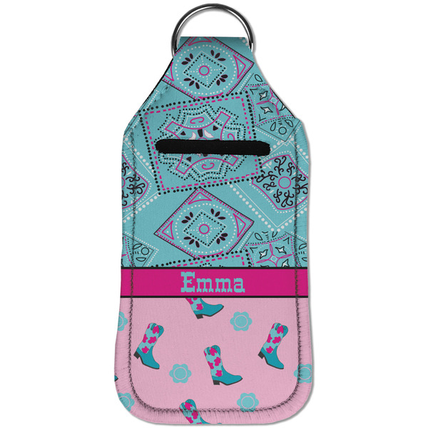 Cowgirl Sanitizer Holder Keychain - Large (Front)