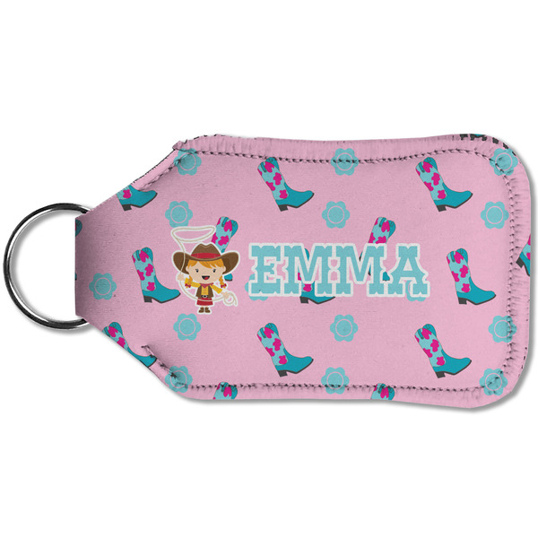 Cowgirl Sanitizer Holder Keychain - Small (Back)