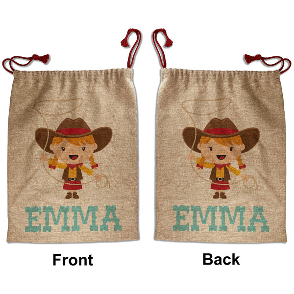 Custom Cowgirl Santa Sack - Front & Back (Personalized)