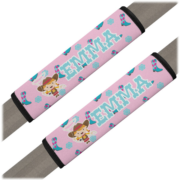 Custom Cowgirl Seat Belt Covers (Set of 2) (Personalized)