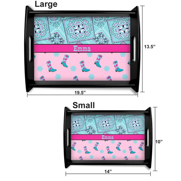 Cowgirl Serving Tray Black Sizes
