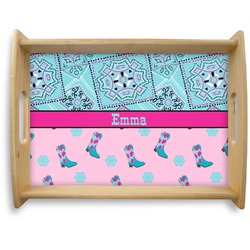 Cowgirl Natural Wooden Tray - Large (Personalized)