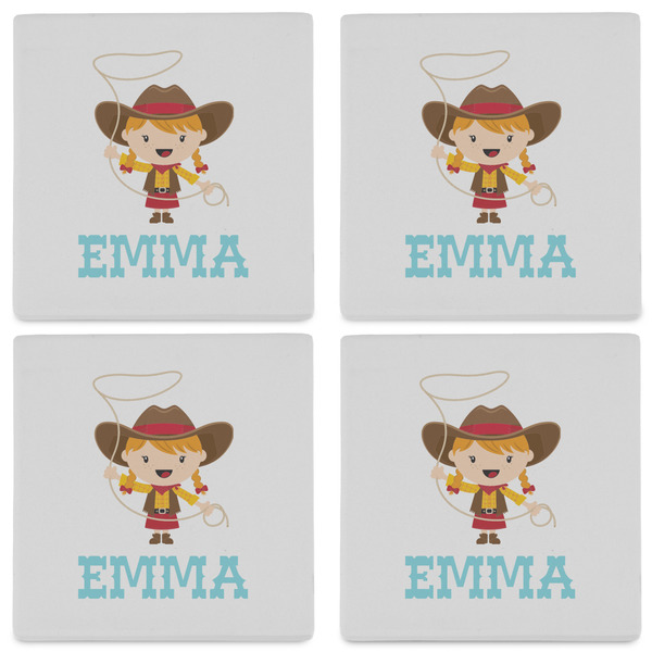 Cowgirl Set of 4 Sandstone Coasters - See All 4 View