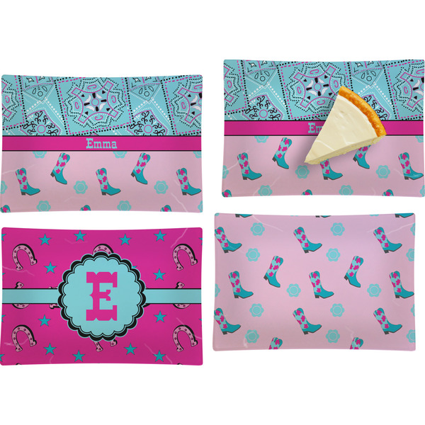 Cowgirl Set of Rectangular Appetizer / Dessert Plates