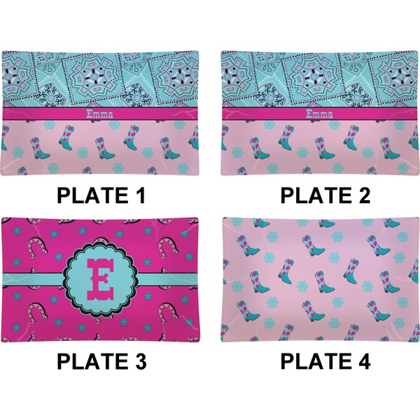 Cowgirl Set of Rectangular Dinner Plates (Approval)