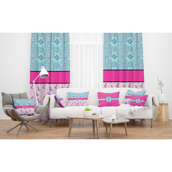 Cowgirl Sheer and Custom Curtains in Room with Matching Pillows