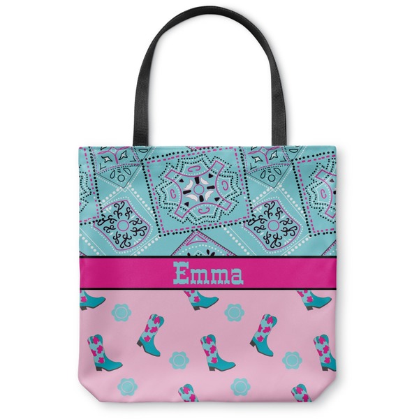 Custom Cowgirl Canvas Tote Bag - Small - 13"x13" (Personalized)