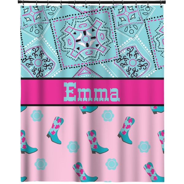 Custom Cowgirl Extra Long Shower Curtain - 70"x84" (Personalized)
