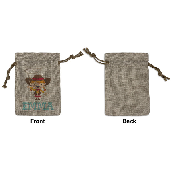 Cowgirl Small Burlap Gift Bag - Front Approval