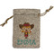Cowgirl Small Burlap Gift Bag - Front