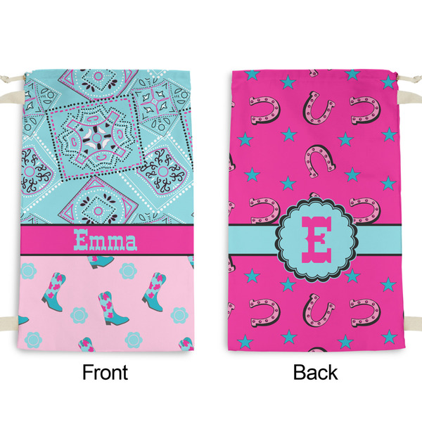 Cowgirl Small Laundry Bag - Front & Back View